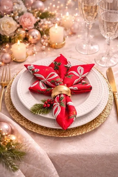 Guardanapo de Tecido de Natal - 6 Peças + 1 de Brinde