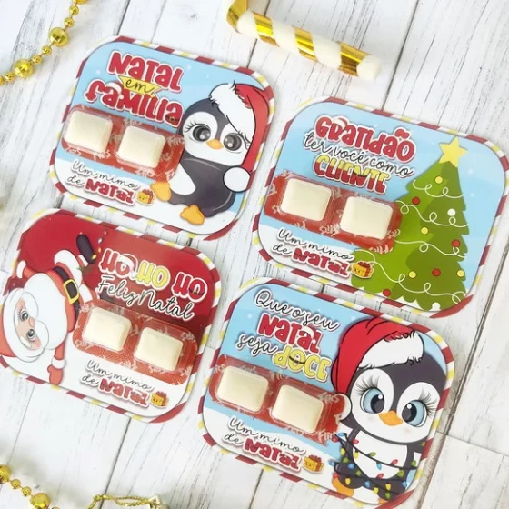Card com Chiclete - Natal