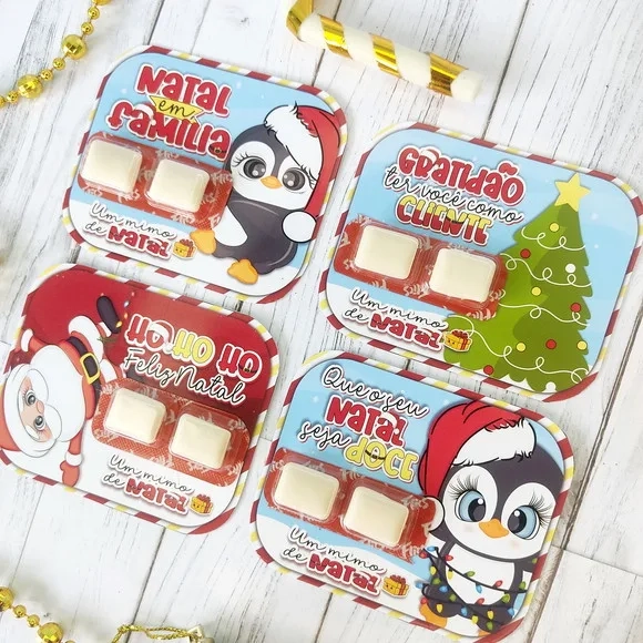 Card com Chiclete - Natal