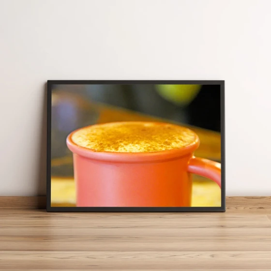 Quadro Decorativo com Xícara de Café Cremoso Quente 1992
