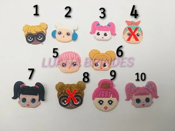 Apliques Emborrachados Variados- Carinhas Lol -pct C/10 Unid