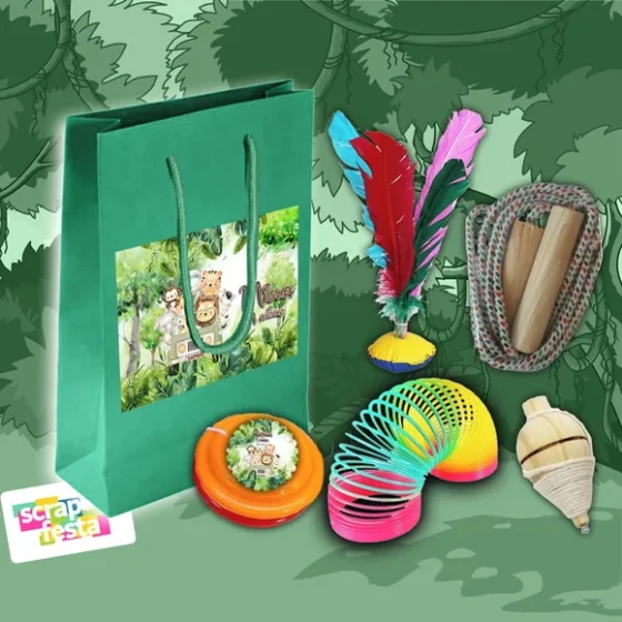 Kit Sacola Personalizada com Brinquedos Festa Safari
