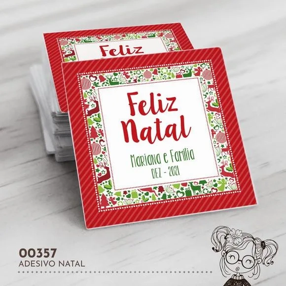 Adesivo Quadrado Natal - 00357
