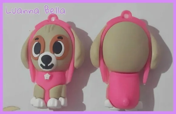 Pingentes Cachorros Roxo e Rosa de Borracha 5cm-Pct c/2 Unid
