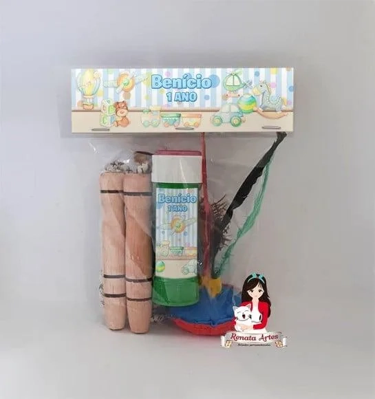 Kit Lembrancinha com Bolha de Sabão Brinquedos Vintage