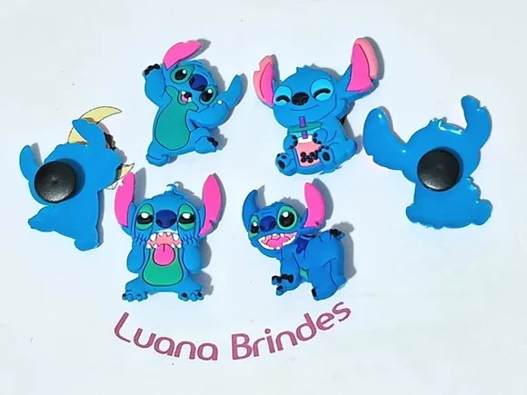 Pins de Crocs Stitch Emborrachado Pacote com 8 Unidades