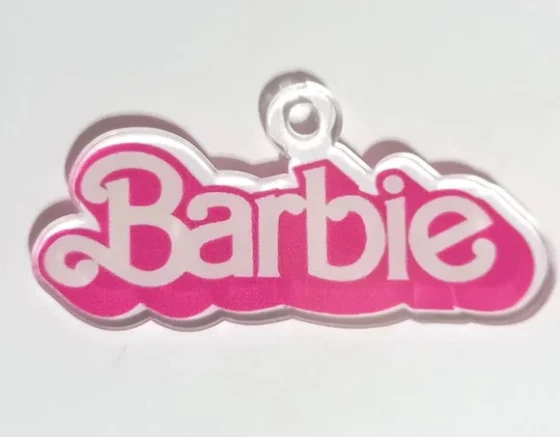 Pingente Nome Barbie Acrilico Impresso - 4 Unidades