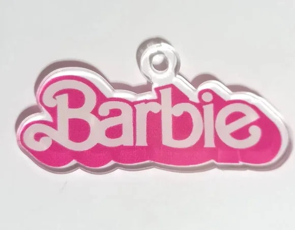 Pingente Nome Barbie Acrilico Impresso - 4 Unidades