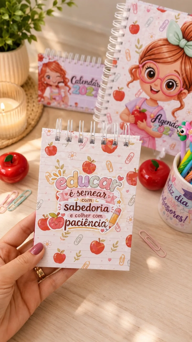Bloco de Notas Professores Personalizado 11x15cm- Capa dura Dia dos Professores
