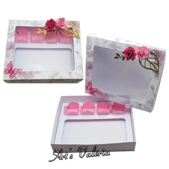 Caixa para Barra de Chocolate e 4 Doces