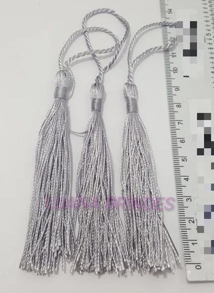 Pingente Tassel de Seda Prata Pct 10 Unidades