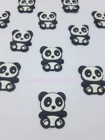 Aplique de Panda emborrachado - pct com 10 unidades