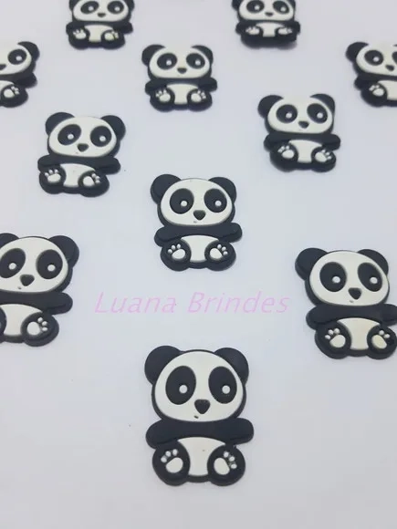 Aplique de Panda emborrachado - pct com 10 unidades