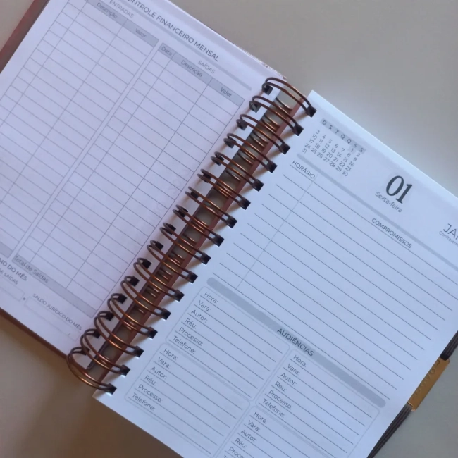 Agenda Jurídica Personalizada 2027 para Advogados Deusa da Justiça Planner Jurídico