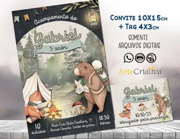 Convite Digital C/tag Acampamento Bosque 2