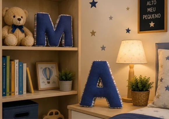 2 Almofadas Letra Decorativa Personalizada - Escolher Letra