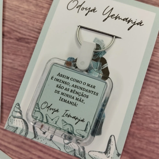 45 Unidades - Chaveiro Orixá Iemanjá Personalizado Lembrancinhas