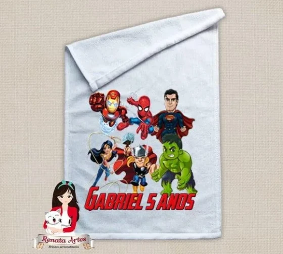 Toalhinha Personalizada Heróis Baby