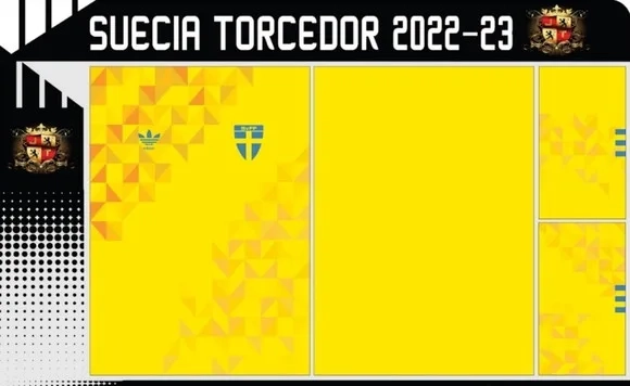 Vetor Da Camisa Suecia Torcedor 2022-2023
