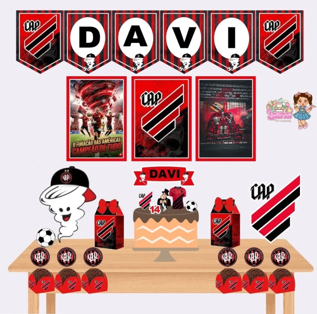 Kit Festa Só Um Bolinho ATHLETICO PR - Decoração de Festa