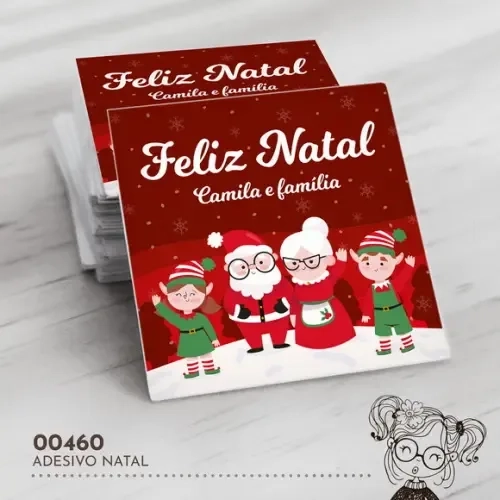 Adesivo Quadrado Natal - 00460
