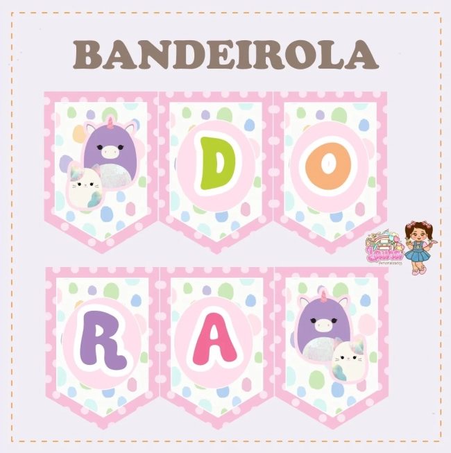 Kit Festa Só Um Bolinho SQUISHMALLOWS - Decoração de Festa