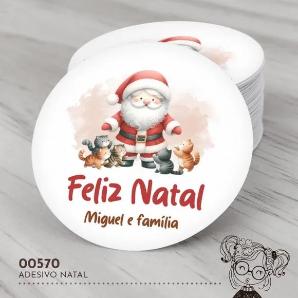 Adesivo Redondo Natal - 00570