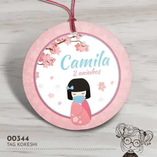 Tag Redonda Kokeshi - 00344