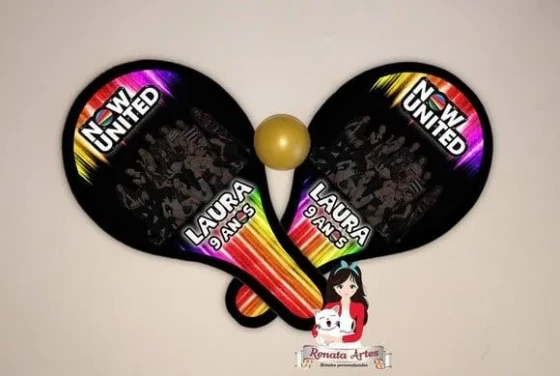 Raquetes de Ping Pong Personalizada Tema Now United