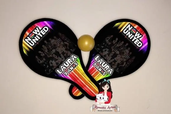 Raquetes de Ping Pong Personalizada Tema Now United