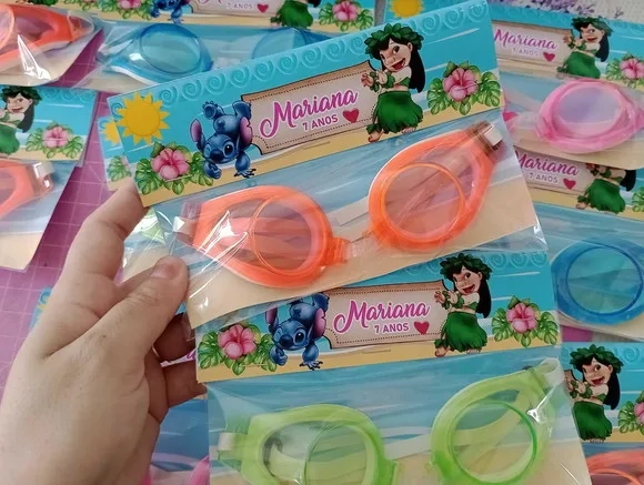 Festa Stitch Lembrancinha Óculos de Natação Personalizados