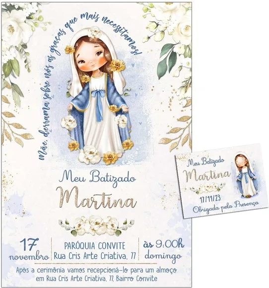 Convite Digital C/tag Batismo Nossa Senhora das Graças 2