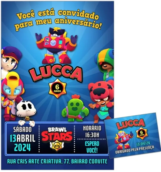 Convite Digital C/tag Brawl Stars