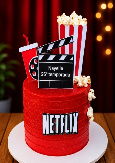 Arquivo de corte digital-Topo de Bolo Netflix