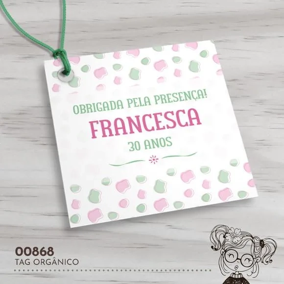 Tag Quadrada Orgânico - 00868