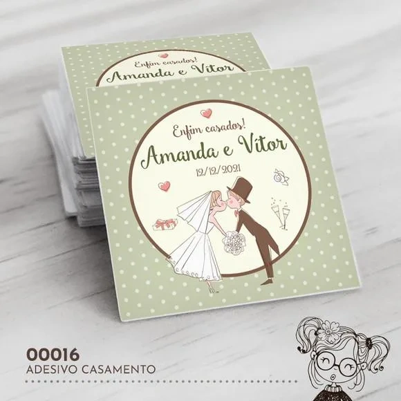 Adesivo Quadrado Casamento - 00016