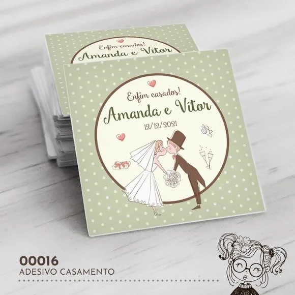 Adesivo Quadrado Casamento - 00016