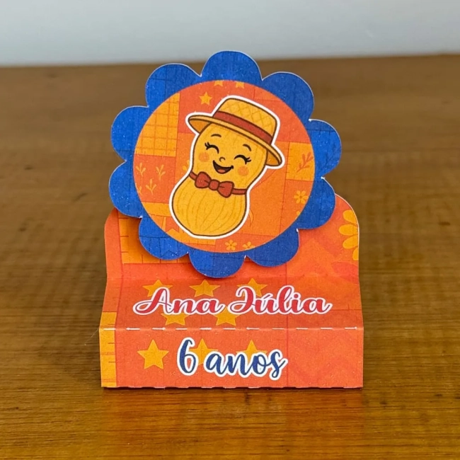 PEGUE E MONTE - Porta Bis Duplo Personalizados FESTA JUNINA LARANJA OPÇÃO 2 - Decoração de Festa | Lembrancinhas | Aniversário | Personalizados