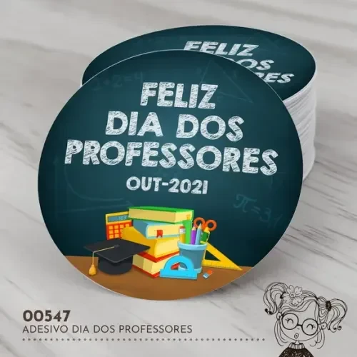 Adesivo Redondo Dia dos Professores - 00547