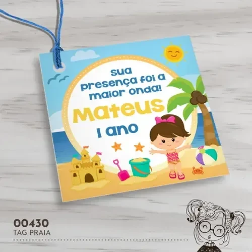 Tag Quadrada Praia - 00430