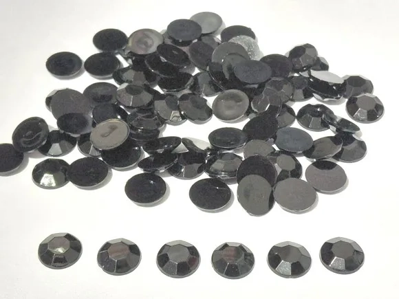 Chaton Preto Redondo 12mm Sextavado Pacote com 100 Unidades