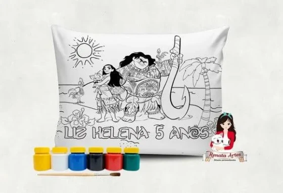 Almofada com Tinta para Colorir Moana 2
