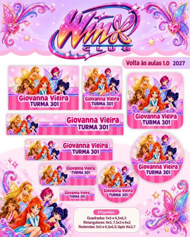 60 Etiquetas Escolares Personalizadas Prova D'agua