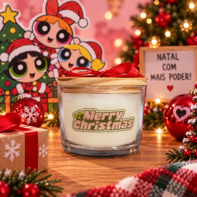Vela Aromática no Copo Personalizada Natal As Meninas Superpoderosas - Trabalhamos com outros temas