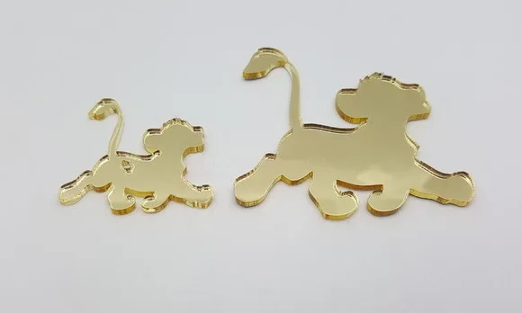 3 Kits Rei Leão Em Acrílico Espelhado