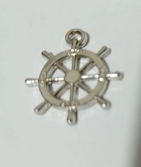 Pingente Leme de Metal Niquel com 2cm - 15 Unidades