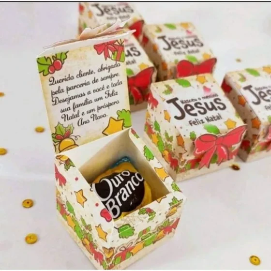 Caixa 1 Doce ou Bombom Natal- Enviado Desmontado