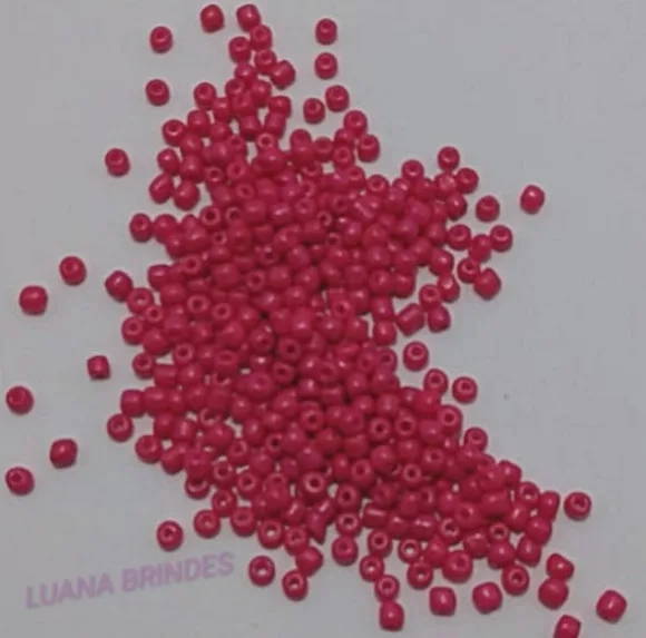 Miçanga acrílica Pink - 6mm - pacote c/ 60 gramas