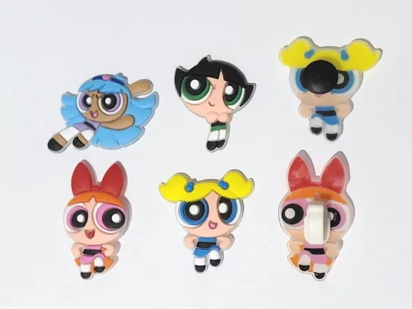 Pins Meninas Super Poderosas P/tênis ou Crocs - 8 Unidades