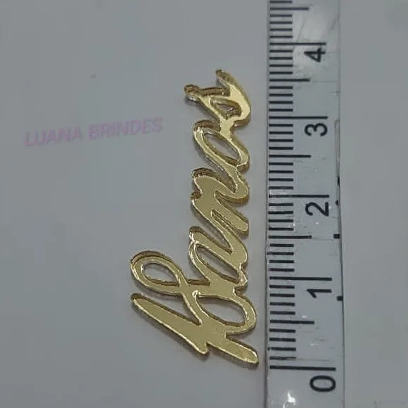 Aplique 18 Anos de Acrílico Espelhado Dourado Pacote 30 Unid
